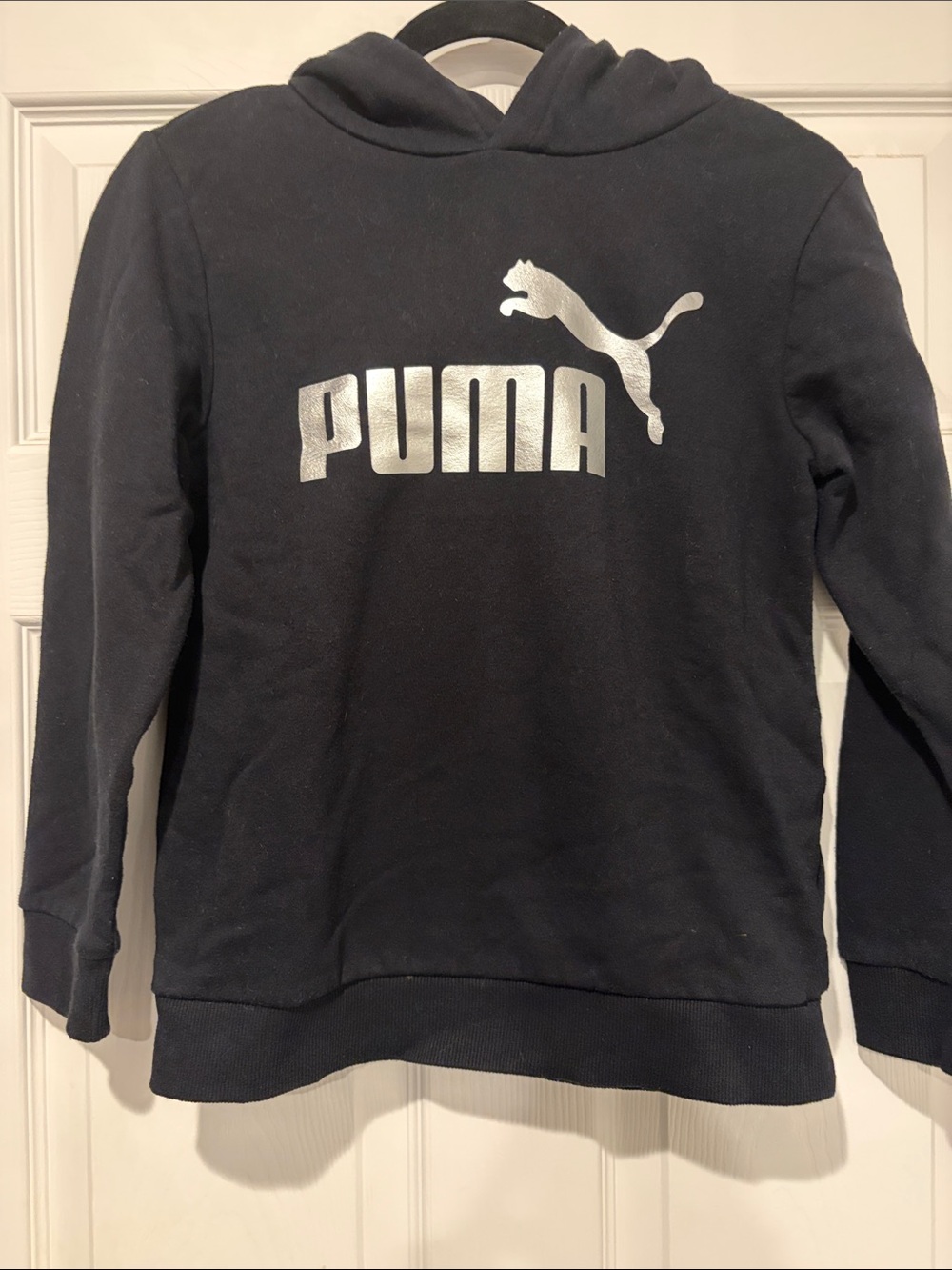 Puma Boy’s Black Crewneck Sweatshirt with Silver Logo